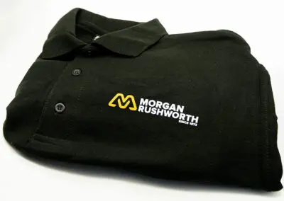 A close-up of a Morgan Rushworth Polo Shirt